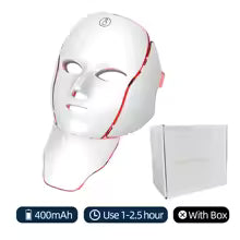 PulseMask Total: Sistema de Fototerapia LED para Rostro y Cuello 7 Colores