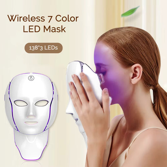 PulseMask Total: Sistema de Fototerapia LED para Rostro y Cuello 7 Colores